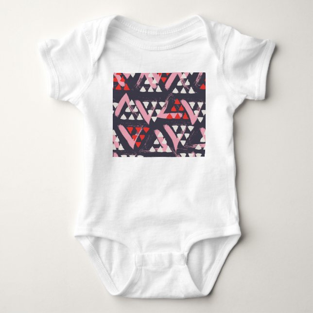 Hand-Drawn Artistic Pattern Display Baby Bodysuit (Front)