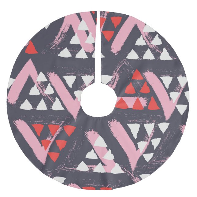 Hand-Drawn Artistic Pattern Display Brushed Polyester Tree Skirt (Front)