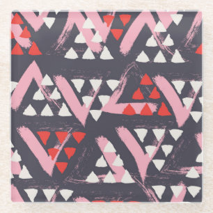 Hand-Drawn Artistic Pattern Display Glass Coaster