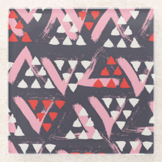 Hand-Drawn Artistic Pattern Display Glass Coaster