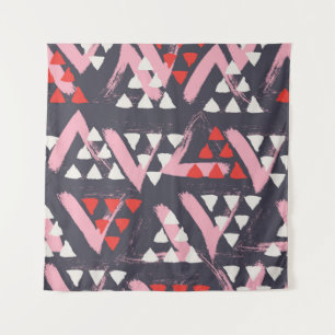 Hand-Drawn Artistic Pattern Display Tapestry