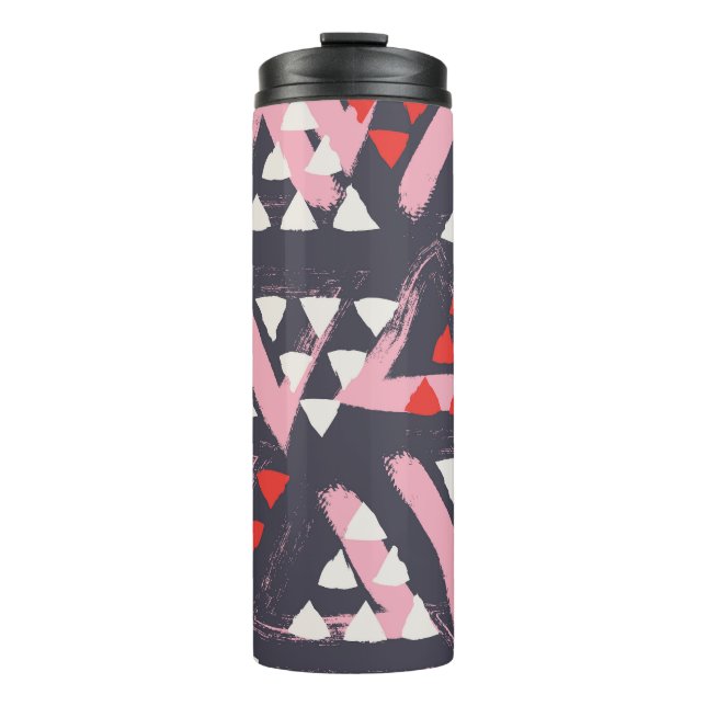 Hand-Drawn Artistic Pattern Display Thermal Tumbler (Front)