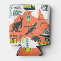 Hand-drawn Australian attractions, typography post