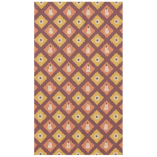 Hand Drawn Autumn Diamond Pattern Table Cloth