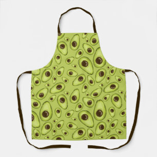 Hand Drawn Avocado Pattern  ID376 Apron