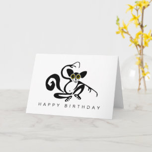 Hand drawn AYE-AYE - Wild animals - Nature - Green Card
