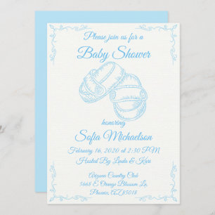 Hand Drawn Baby Boy Baby Shower Invite