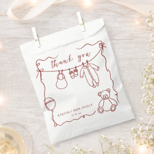 Hand drawn baby clothes baby shower thank you favour bag