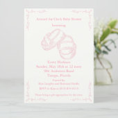 Hand Drawn Baby Girl Baby Shower Invite (Standing Front)