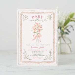 Hand Drawn Baby in Bloom Baby Shower Invite