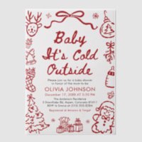 Hand Drawn Baby It's Cold Outside Baby Shower
