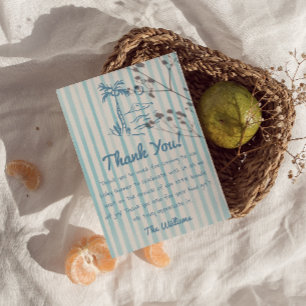 Hand Drawn Baby On The Board Summer Baby Shower Thank You Card