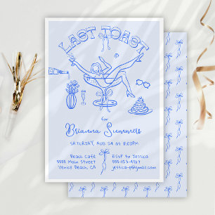 Hand drawn Bachelorette Last Toast Party Invitation