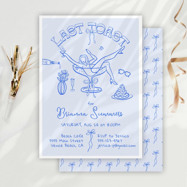 Hand drawn Bachelorette Last Toast Party Invitation (Creator Uploaded)