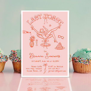 Hand drawn Bachelorette Last Toast Party Invitation
