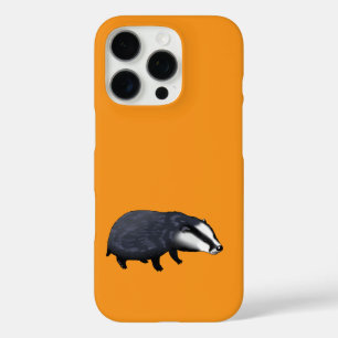 Hand Drawn Badger Illustration Design iPhone 16 Pro Case