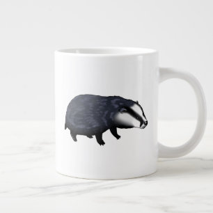 Hand Drawn Badger Illustration Design Large Coffee Mug