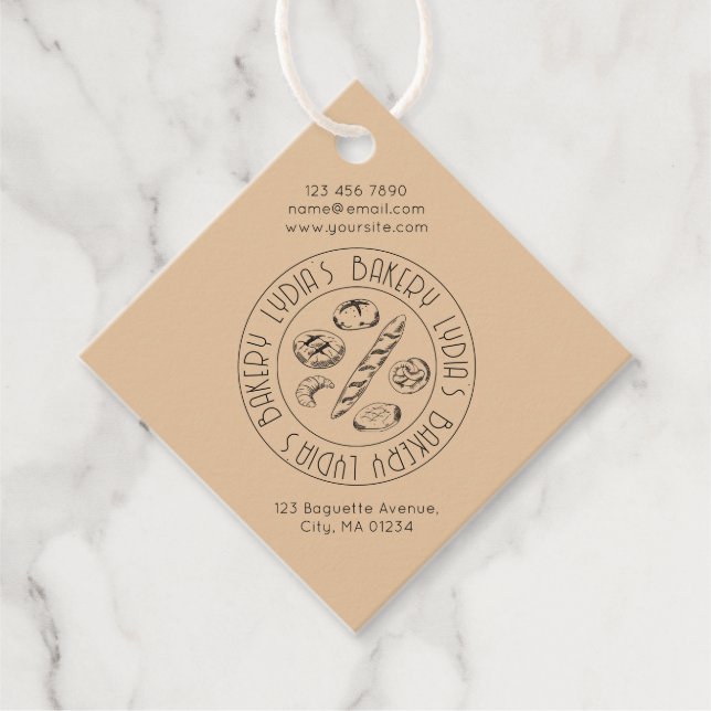 Hand-Drawn Bakery   Favour Tags (Front)