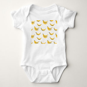 Hand-drawn bananas, stylish seamless pattern. baby bodysuit