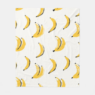 Hand-drawn bananas, stylish seamless pattern. fleece blanket
