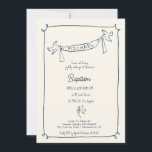 Hand drawn Baptism invitation with doves<br><div class="desc">Unique modern Baptism invitation featuring a hand drawn illustration with doves. Find matching products in our shop or contact us.</div>