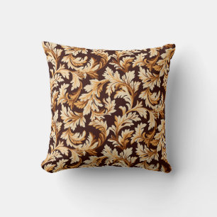 Hand Drawn Baroque Leaves: Stylish Elegance. Cushion