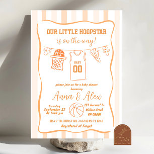 Hand Drawn Basketball Baby Shower Invitation