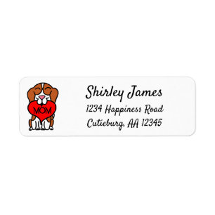 Hand Drawn Beagle Heart Mum Address Return Address Label