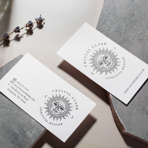 Hand Drawn Beautiful Celestial Sun Face Star Business Card
