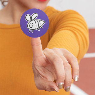 Hand Drawn Bee Custom-Cut Vinyl Sticker