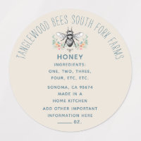 Hand Drawn Beekeeper Apiary Floral Cottage Company