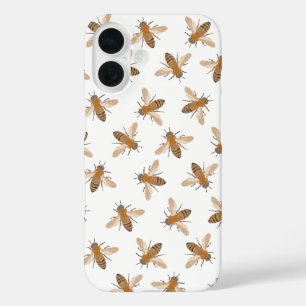 Hand Drawn Bees iPhone Case