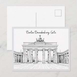 Hand drawn Berlin Brandenburg Gate Germany Postcard