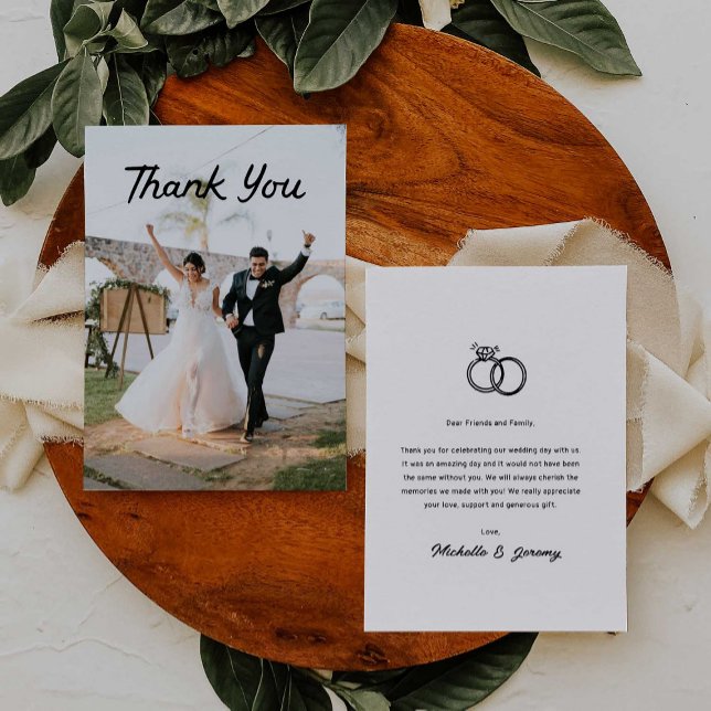 Hand Drawn Best Day Ever Wedding Thank You Card (Creator Uploaded)