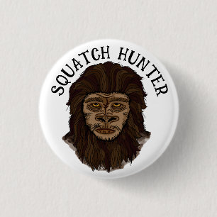 Hand drawn Bigfoot Sasquatch Swamp Ape Hunter  3 Cm Round Badge