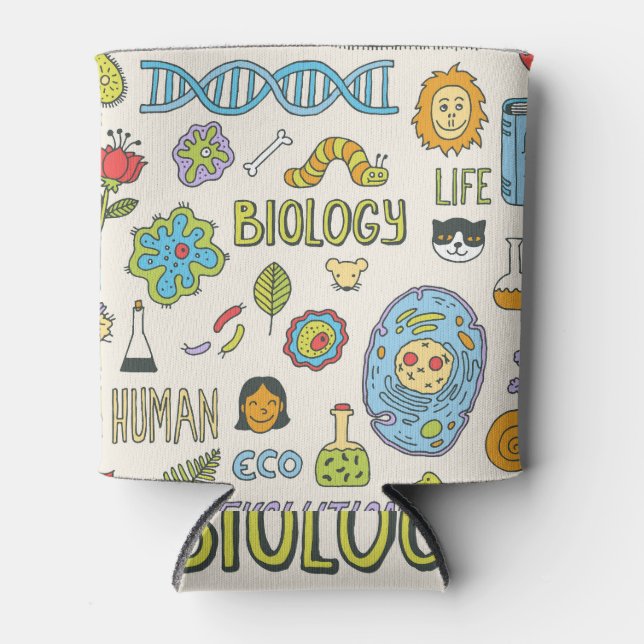 Hand-drawn biology, vintage illustration can cooler (Front)