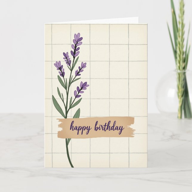 Hand Drawn Birthday Botanical Card (Front)