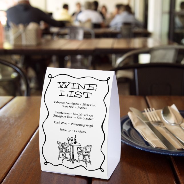 Hand Drawn Bistro Cafe Wine List (Insitu(Restaurant))