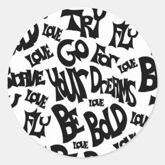 Hand drawn Black and White Motivational Stickers