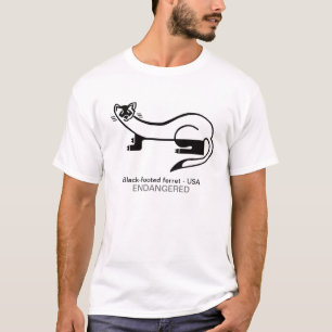 Hand drawn - Black-footed FERRET - USA - T-Shirt