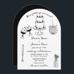 Hand Drawn Black Illustrations Doodles Wedding Invitation<br><div class="desc">A unique hand drawn illustration wedding design suite in black white. This contemporary modern wedding design is ideal for all seasons, Spring, Summer, Fall, Winter. A contemporary, fun and cute wedding hand drawn design. A black and white hand illustrated and hand written themed wedding invitation design with modern elegant elements....</div>