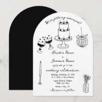 Hand Drawn Black Illustrations Doodles Wedding