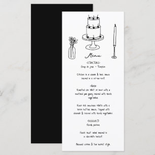Hand Drawn Black Illustrations Doodles Wedding Menu