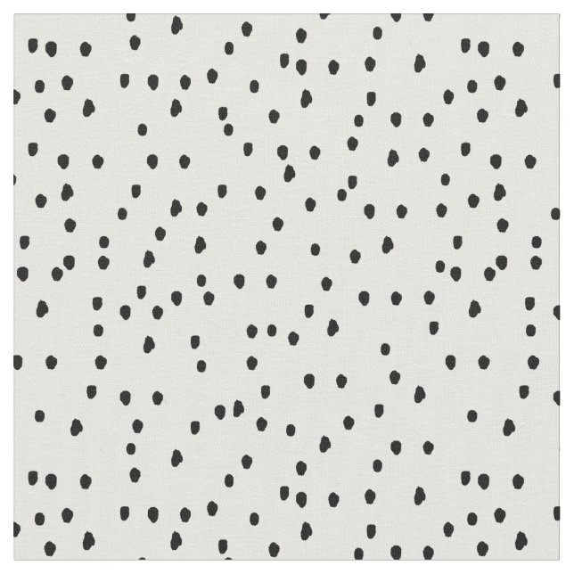 Hand drawn black polka dots fabric (Close Up)