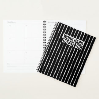 Hand Drawn Black & White Stripes Yearly Planner