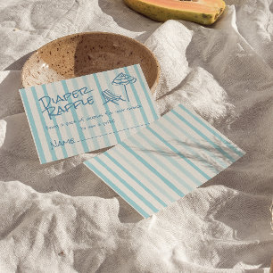Hand Drawn Blue Baby On Board Boy Diaper Raffle Enclosure Card