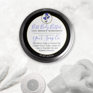 Hand-Drawn Blue Berries Body Butter Label