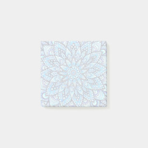 Hand Drawn Blue Color Mandala Design Post-It Notes