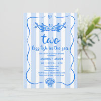 Hand Drawn Blue Less Fish Couples Bridal Shower