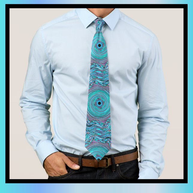 Hand Drawn Blue Swirl Pattern  Tie (Creator Uploaded)